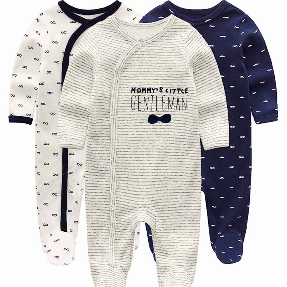 Kiddiezoom Footed Sleep and Play One-Piece Romper Jumpsuit Pajamas Set (3)